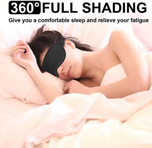 2Pack Silk Sleep Mask,Eye Mask for Sleeping,Elastic Blackout Eye Mask & Blindfold for Full Night's Sleep,Travel and Nap(Black) - Image 5