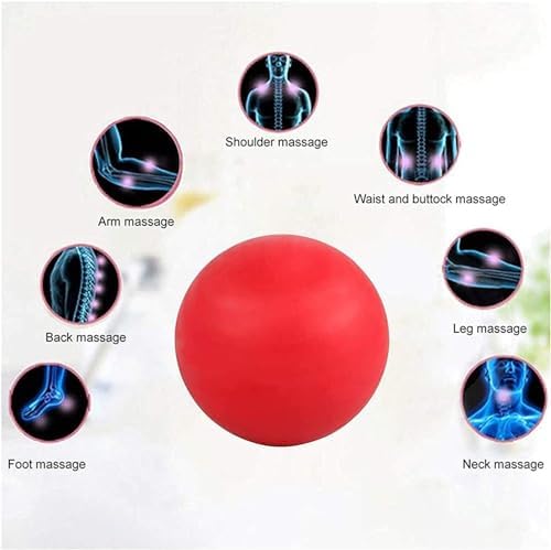 WOVTE Massage Lacrosse Ball for Sore Muscles, Shoulders, Neck, Back, Foot, Body, Deep Tissue, Trigger Point, Muscle Knots, Yoga and Myofascial Release (Blue) (Red Purple) - Image 3