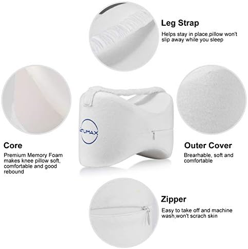 Knee Pillow for Side Sleepers Memory Foam with Strap for Pain Relief - Image 3