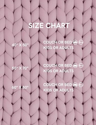 YnM Chunky Throw Blanket, Medium-Weight, Hand Knitted, Skin Friendly, Ventilated and Breathable, Machine Washable, Home Décor Piece for Couch, Sofa and Bed (Fancy Pink, 40x50 Inch) - Image 6