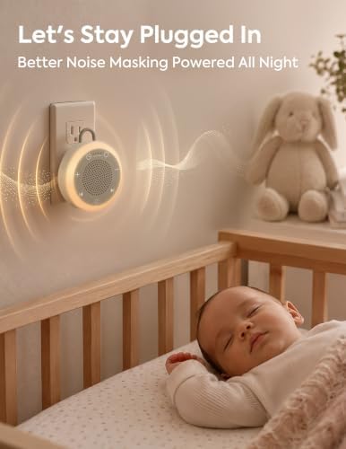 Babelio Pluggy White Noise Machine, Wall Plug-in & Rechargeable, 20 Sounds - Image 2
