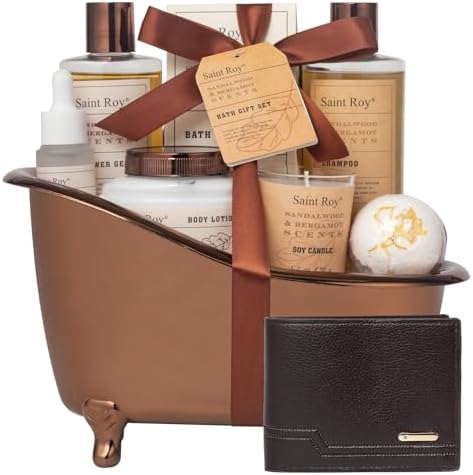 Bath Gifts for Men Dad Birthday Gifts Spa Kit Cedar & Bergamot Mens Gift by SaintRoy