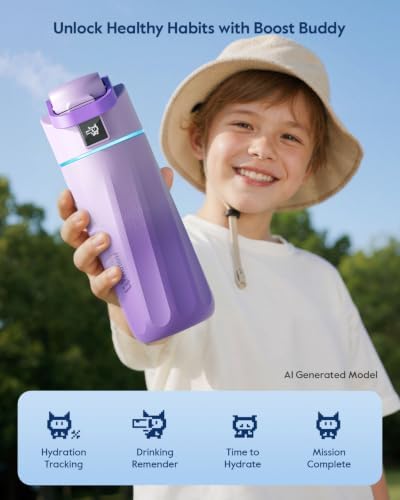 WATERH BOOST Kids Smart Water Bottle with Reminder & Tracker, 16oz - Image 2