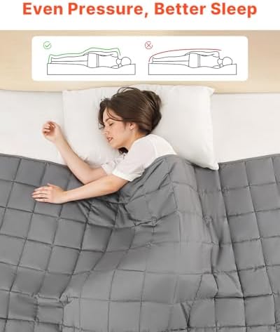 VEVOR Weighted Blanket 88 x 104 inch - King Size, 20 lbs Heavy Blanket with Cooling Glass Beads, Soft & Breathable for All-Season Use, Suitable for Adults 200-250 lbs, Ideal Gift Choice (Grey) - Image 2