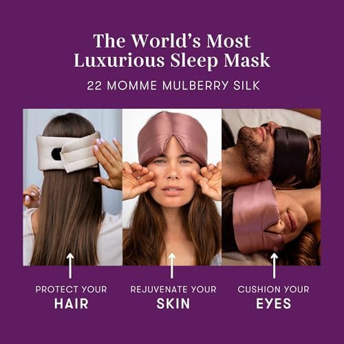 DROWSY Silk Sleep Mask - Face-Hugging, Padded Cocoon for Luxury Sleep in Total Darkness - 100% Pure Mulberry Silk (Purple Martini) - Image 5