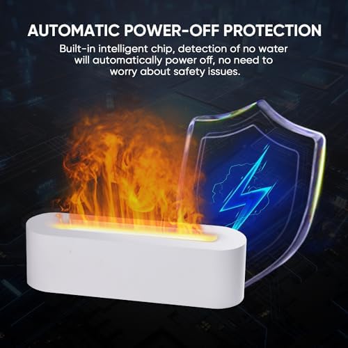 YALEDI Essential Oil Diffuser, Fireplace Flame Fire Oil Diffuser, 150ml Ultrasonic Cool Mist Aromatherapy Humidifier, Scent Aroma Diffuser with 7 Colors Light, Timer & Auto-Off for Home, Room (White) - Image 5