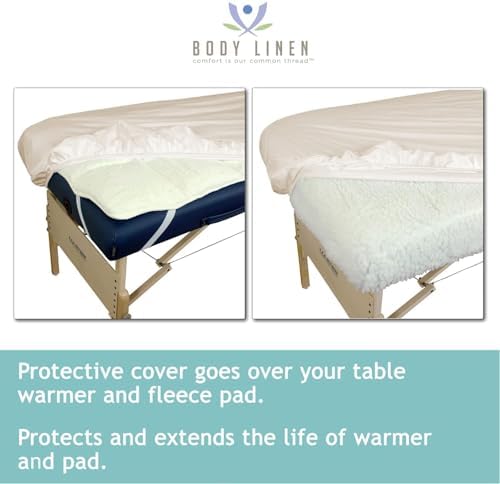 Body Linen Massage Table Cover - Reusable Barrier with Wipe Clean Surface. Waterproof PUL Material, Machine Washable. Protects Massage Table, Warmer and Pad - 1 Pack - Natural - Image 6