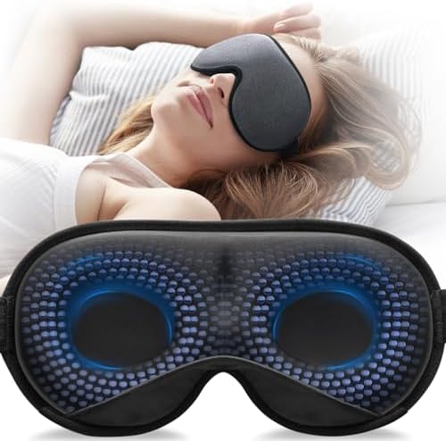 YFONG Weighted Sleep Mask for Women Men, 3D Light Blocking Eye Mask, Gray by YFONG