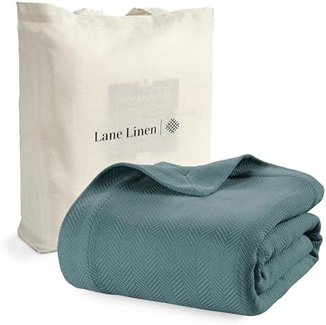 LANE LINEN Soft Blanket Twin, 350 GSM 100% Cotton Medium Weight - Image 4