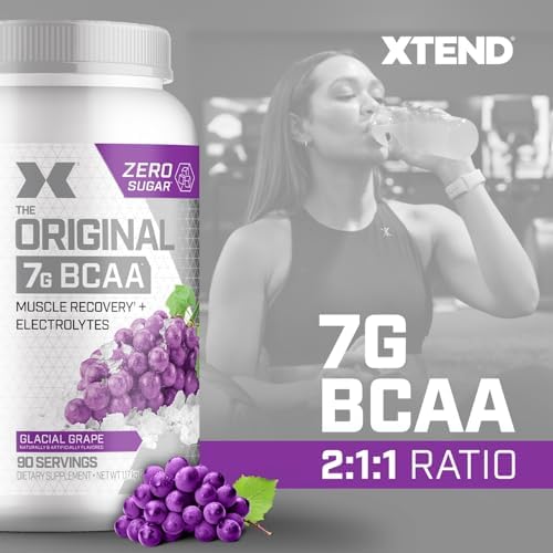 Xtend Original BCAA Powder with Zero Sugar, Glacial Grape, 90 Servings - Image 3