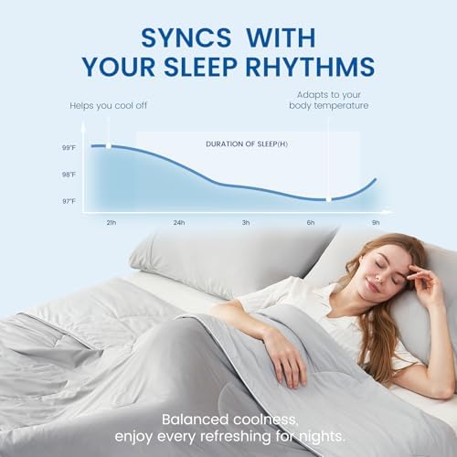 Cozy Bliss Cooling Comforter Twin Size, Reversible Lightweight Cooling Blankets for Hot Sleepers and Night Sweats, Q-Max>0.45 Soft Breathable Silky Smooth Summer Comforter, Cool Grey, 68"x90" - Image 2