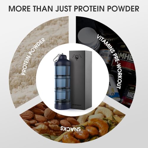 BYLWORKOUT 3-Layer Protein Powder Container with Funnel and Keychain - Image 6