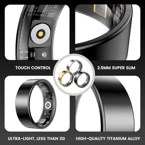 Smart Ring, Health Fitness Tracker with Heart Rate Blood Oxygen Monitor, Sleep & All-Day Sports Tracking, Long Battery Life Waterproof Wearable Ring for Men Women (R02C, Rose Gold, 10) - Image 4