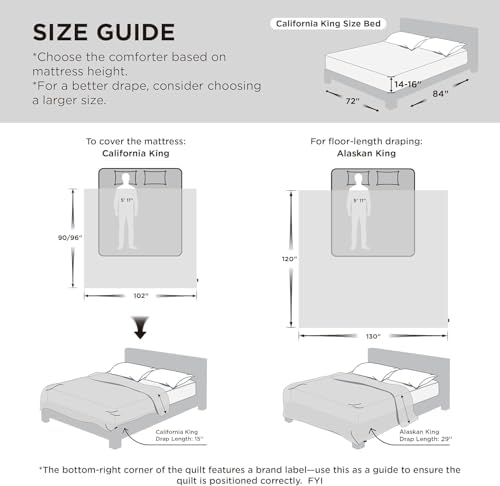 Bedsure Alaskan King Comforter Duvet Insert, Quilted Down Alternative Bedding, Ultra Soft Lightweight Comforter Blanket for Bed, with 8 Tabs, Machine Washable 130x120 in, White - Image 2