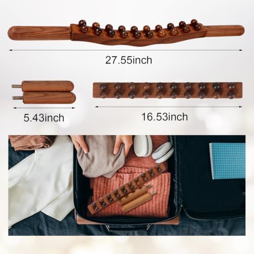 Wood Therapy Massage Tools, Guasha Massage Stick Body Slim Brush - Image 5