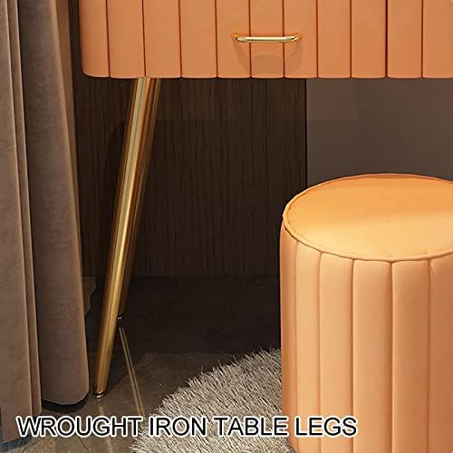 Vanti Makeup Vanity Table with Flip-Top Mirror Adjustable LED Lights Roller Stool Tempered Glass Desk - Stylish Vanity Table Set for Beauty and Nisation - Image 5