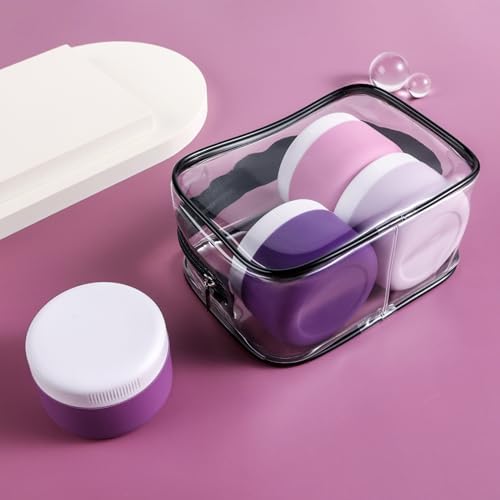 Kuangre Travel Containers for Toiletries, Silicone Cream Jars BPA-Free, Leak-proof 2oz Travel Size Containers, Portable Size Silicone Jars with Lid for Cosmetic Face Hand Body Cream (4 Pack) - Image 6