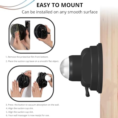 PRIME Fitness wall Mounted Massage Ball | Cold Therapy | wall Mounted Back Massager | cryo Stick | Relieve Muscle Pain (360 Wall Massager) - Image 2