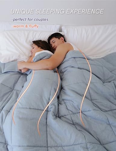 YnM Weighted Blanket Queen 50lbs, The Heaviest Oversized Weighted Blanket, Warm & Fluffy Throw (Neutral Grey, 50lbs, 90" Lx90 W) - Image 4