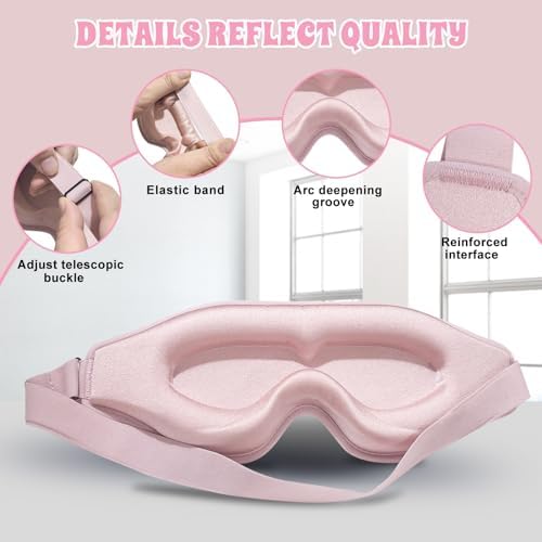 3D Advanced Eye Mask for Sleeping，Ultra Delicate Soft Skin Friendly Eye mask，100% Blackout Sleep Eye Mask for Sleep, Eyelash Extension Sleep mask - Image 6