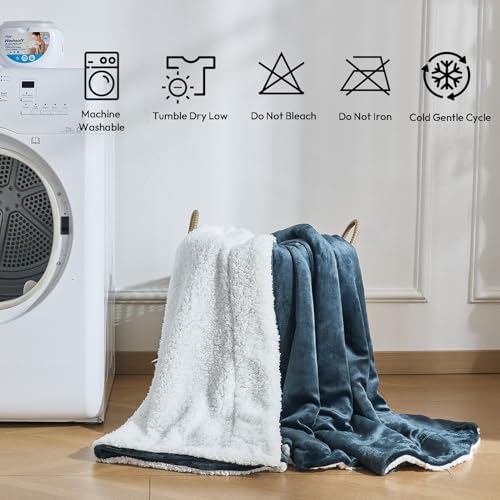 NANPIPER Warm Sherpa Blanket for Couch, Soft Fleece for Winter, Fuzzy Plush Throw Gift for Women, Forest Green 50x60 Inches - Image 7
