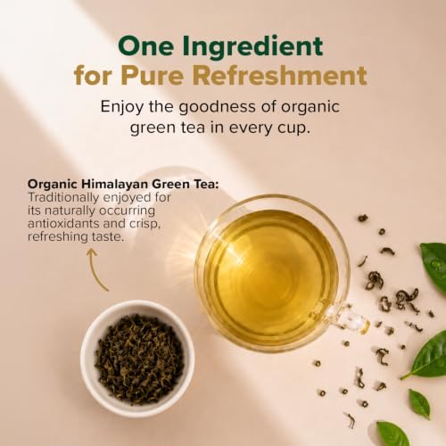 VAHDAM, Organic Himalayan Green Tea (100 Count) High Grown, Non GMO, Gluten Free, Low Caffeine | Earthy & Smooth | Resealable & Plant-Based Pyramid Tea Bags - Image 5
