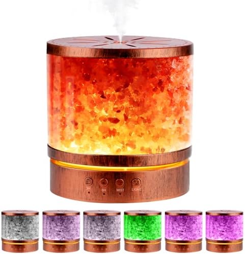 Essential Oil Diffuser Himalayan Salt Lamp Combo 400ml Ultrasonic Cool Mist with 7 Color Changing LED Perfect for Large Rooms Aromatherapy Diffuser Ideal Gift for Moms, Women, and Birthdays by BWJBSW