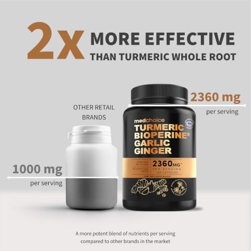 MEDCHOICE 4-in-1 Turmeric Joint Support with Garlic & BioPerine, 120ct - Image 2
