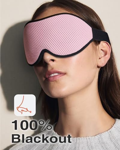 MABAO Sleep Mask for Side Sleeper, Eye Mask for Sleeping Women Men, Pink - Image 4