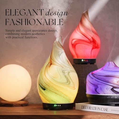 Porseme Essential Oil Diffuser 280ml Handmade Glass Diffuser 7H Runtime - Image 4