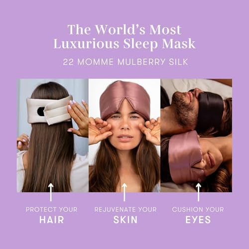 DROWSY Silk Sleep Mask - Face-Hugging, Padded Cocoon for Luxury Sleep in Total Darkness - 100% Pure Mulberry Silk (Lavender Haze) - Image 5