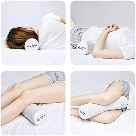 C CUSHION LAB Roll Pillow for Neck Relief - Extra Dense Memory Foam Round Cylinder Bolster for Cervical Support, Spondylosis, Neck Pain Relief, & Spine Lumbar Traction - Washable Cover & Travel Bag - Image 3
