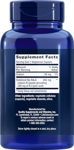 Life Extension Super R Lipoic Acid 240mg, 90 Vegetarian Capsules - Image 2