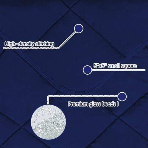 yescool Weighted Blanket (5 lbs, 36" x 48", Blue) Cooling Heavy Blanket, Perfect for 40-60 lbs, Breathable Throw Blanket Gifts with Premium Glass Bead, Machine Washable - Image 4