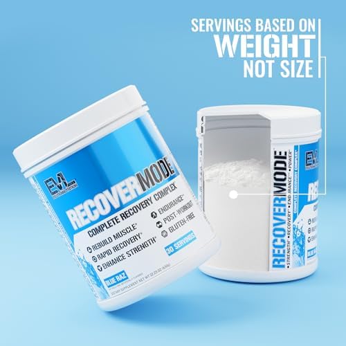 Evlution Nutrition Recover Mode- Complete Post Workout with BCAAs, Immunity Support, Vitamin C, D & E, Electrolytes, Hydration, Creatine, Glutamine, Beta-Alanine, L-Carnitine, 30 Serve, Blue Raz - Image 3