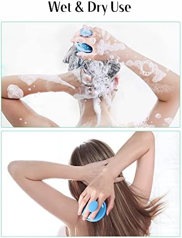 HEETA Scalp Massager with Soft Silicone Bristles for Hair Growth, Dandruff Removal and Exfoliation - Sky Blue Shampoo Brush - Image 5