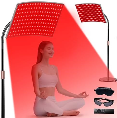 Red Light Therapy for Body Face, Infrared Light Therapy Lamp with Adjustable Stand, 660nm and 850nm Near Infrared LED Lights Panel, Red Infrared Lamp for Full Body by Puroth