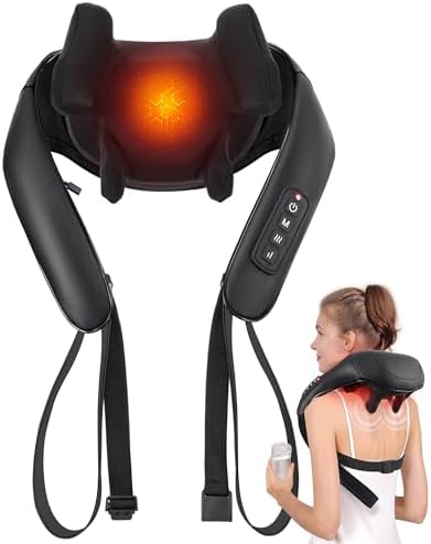 MASGRE Shiatsu Neck and Shoulder Massager, Cordless Back Massager with Heat by MASGRE