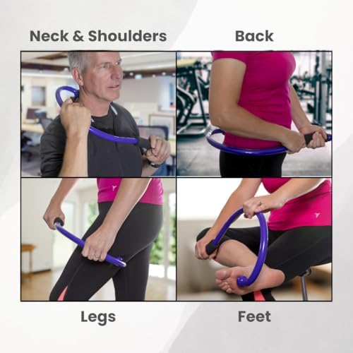 QFlex Back Massager Hook - Trigger Point Self Massage Tool for Neck, Shoulder & Muscle Knot Relief - Deep Tissue Massager Stick - As Seen on Shark Tank - Made in USA - Image 7