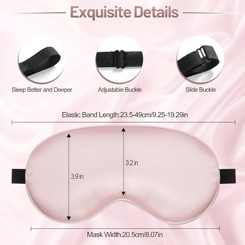 Silk Sleep Mask, Blackout Eye Mask for Sleeping with Adjustable Strap - Image 3
