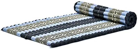 Leewadee - Foldable Floor Mattress - Japanese Roll Up Futon -Trifold Tatami Mat- Guest Floor Bed - Camping Mattress - Thai Massage Mat, Kapok Filled, 75 x 39 inches, Blue - Image 4