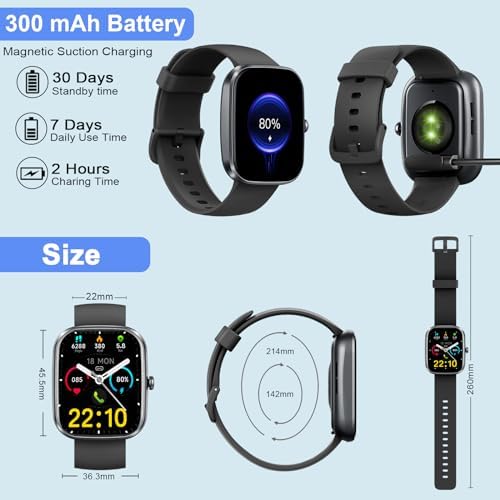 Smart Watch for Men Women(Answer/Make Calls), 1.96" HD Smartwatch, Fitness Tracker with 110+ Sport Modes, IP68 Waterproof, Heart Rate/Sleep/Step Monitor, Pedometer, Activity Tracker for Android iOS - Image 7