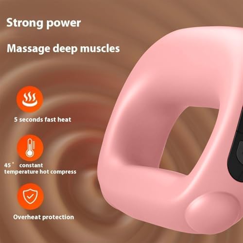 Deep Tissue Percussion Muscle Massage Gun: with Heat, Adjustable Intensity and Speed, Super Quiet, USB-C Rechargeable, Portable, Pain Relief for Athletes and Everyone, Ideal Gift（Pink） - Image 4