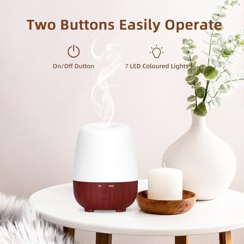 SEEDSEEL 150ML Cordless Essential Oil Diffuser, Rechargeable Battery-Operated Quiet Aromatherapy Diffuser with 7-Hour Runtime,2 Timer Settings & 7-Color LED Light for Bathroom,Bedroom,Living,Room - Image 6