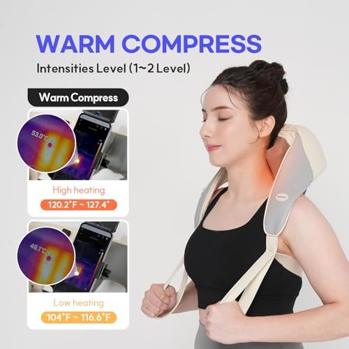 HuBDIC HubiCare Mini Neck Massager with Heat, Cordless Electric Massager for Neck and Shoulder, Upgarded 4D Deep Tissue Kneading, Deep Massage at Home for Pain Relief, Muscle Relaxation Gifts - Image 4