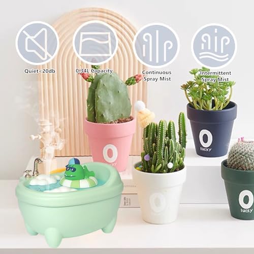 Small Mini Humidifier,Top Fill 340ml Portable Desktop Humidifier Diffuser with Cool Mist,20db Quiet,7 LED Light, Auto Shut off,for Travel,Plants,Home,Office,Nursery, Women(Blue) - Image 5