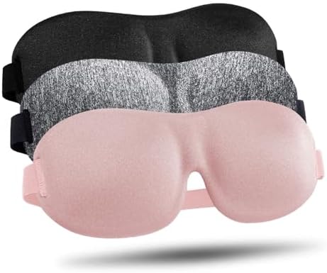 LKY DIGITAL Sleep Mask for Side Sleeper 3 Pack, Blackout 3D Eye Mask by LKYDIGITAL