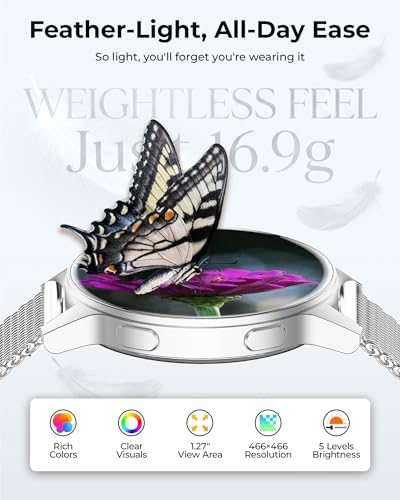 Smart Watch for Women, 1.27" HD Fitness Tracker with 4 Bands & Necklace Gift Set, Heart Rate SpO2 Sleep Monitor, 120+ Sport Modes, Call & Notifications, Smartwatch for Android iPhone, 40mm Silver - Image 3