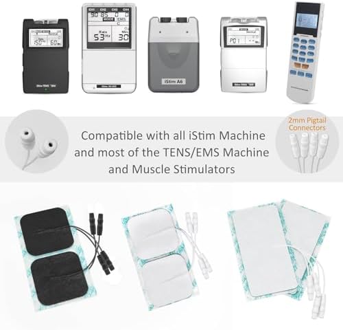 iStim Super Soft 2"x2" TENS Unit Electrodes for TENS Massage EMS Unit/Muscle Stimulator - 100% Japanese Gel - 16 Pieces Reusable Electrode Pads (2"x2"- 16 Pieces - Black) - Image 2