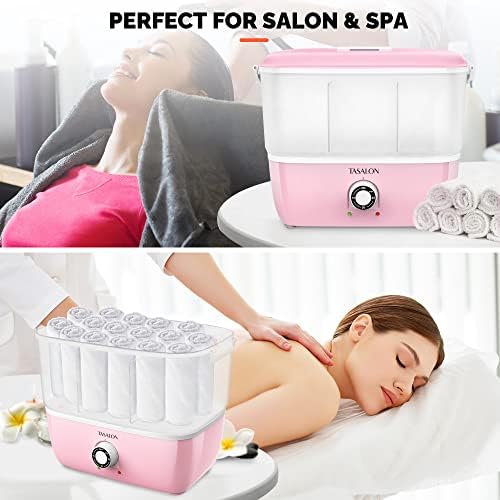 TASALON Hot Towel Steamer for Facials, Hot Towel Warmer Quickly Heats Up in 5 Minutes, Portable Towel Machine Fits 16 Mini Towels, Salon Equipment Towel Warmer for Facials, Spa, Massage, Pink - Image 6